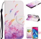 Voor Samsung Galaxy A10 / M10 Gekleurd tekeningpatroon Horizontaal Flip TPU + PU lederen tas met houder & kaartsleuven & portemonnee & lanyard (aquarelveren)