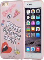 Voor iPhone 6 Plus & 6s Plus Cartoon patroon roze kleur Zachte TPU beschermhoes achterkant