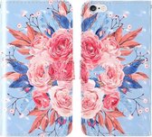 Voor iPhone 6 Plus / 6s Plus 3D-schilderij Gekleurd tekeningpatroon Horizontaal Flip TPU + PU-lederen hoes met houder & kaartsleuven & portemonnee & lanyard (gekleurde bloemen)