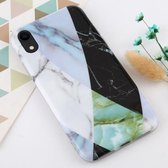 Voor iPhone XR marmeren patroon TPU beschermhoes (groene textuur)