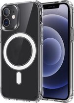 Magsafe-hoesje Magnetische ring Helder kristal Acryl + TPU Vierhoekige airbag Schokbestendig hoesje voor iPhone 12 Pro Max (transparant)