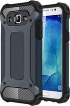 Voor Galaxy J5 / J500 Tough Armor TPU + PC combinatiehoes (marineblauw)