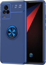 Voor vivo IQOO7 metalen ringhouder 360 graden roterende TPU-hoes (blauw + blauw)