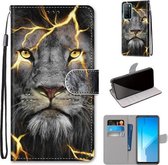 Voor Huawei Honor Play4 Gekleurde Tekening Cross Textuur Horizontale Flip PU Lederen Case met Houder & Kaartsleuven & Portemonnee & Lanyard (Fission Lion)