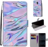 Voor Nokia 3 Gekleurde Tekening Cross Textuur Horizontale Flip PU Lederen Case met Houder & Kaartsleuven & Portemonnee & Lanyard (Fluorescerende Watertextuur)