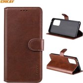 Voor Samsung Galaxy A52 5G ENKAY Hat-Prince horizontale flip PU lederen tas met houder & kaartsleuven en portemonnee (bruin)