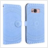 Voor Galaxy A60 Pressed Printing Pattern Horizontale Flip PU lederen tas met houder & kaartsleuven & portemonnee & & lanyard (blauw)