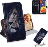 Voor Galaxy A50s Schilderen Patroon Gekleurde Tekening Horizontale Flip Leren Case met Houder & Kaartsleuven & Portemonnee (Leeuw)