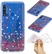 Voor Huawei Nova 5i Transparante TPU zachte beschermhoes (hart)