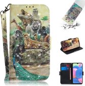 Voor Nokia 7.2 / 6.2 3D Gekleurde Tekening Horizontale Flip PU Lederen Case met Houder & Kaartsleuven & Portemonnee (Zoo)