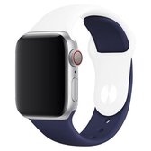 Dubbele kleuren siliconen horlogeband voor Apple Watch Series 3 & 2 & 1 42 mm (wit + donkerblauw)