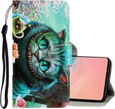 Voor Galaxy S10 3D Gekleurde Tekening Horizontale Flip PU Leren Case met Houder & Kaartsleuven & Portemonnee (Groene Ogen)