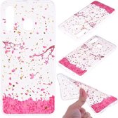 Cartoon patroon goudfolie stijl Dropping Glue TPU zachte beschermhoes voor Galaxy A20e (Sakura)