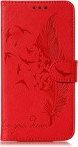 Veerpatroon Litchi Texture Horizontale Flip Leren Case met Portemonnee & Houder & Kaartsleuven voor Galaxy M30s (Rood)
