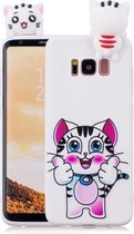 Voor Galaxy S8 schokbestendige Cartoon TPU beschermhoes (kat)