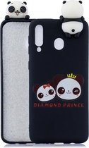 Voor Galaxy M30 schokbestendige Cartoon TPU beschermhoes (twee panda's)