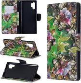 3D Gekleurde Tekening Patroon Horizontale Flip Leren Case met Houder & Kaartsleuven & Portemonnee Voor Galaxy Note10 + (Groene Vlinder)