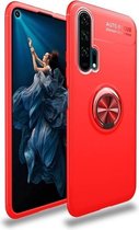 Lenuo schokbestendig TPU-hoesje voor Huawei Honor 20 Pro, met onzichtbare houder (rood)