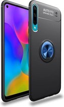Voor Huawei Honor Play 3 Lenuo schokbestendig TPU-hoesje met onzichtbare houder (zwartblauw)