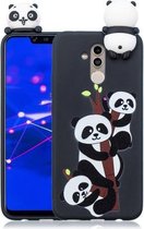 Voor Huawei Mate 20 Lite schokbestendig Cartoon TPU beschermhoes (drie panda's)