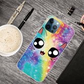 Schokbestendig geverfd transparant TPU beschermhoesje voor iPhone 12 Pro Max (Starry Cute Cat)