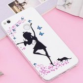 Voor Huawei P8 Lite (2017) / P9 Lite (2017) Noctilucent IMD Dancing Girl Pattern Soft TPU Case Protector Cover