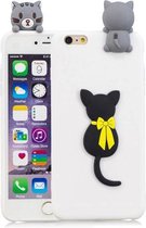 Voor iPhone 6 & 6s 3D Cartoon Pattern Shockproof TPU beschermhoes (Little Black Cat)