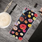 Voor OnePlus Nord N10 5G schokbestendig geverfd transparant TPU beschermhoes (donuts)