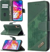 Voor Samsung Galaxy A70 bijpassende kleur krokodil textuur horizontale flip PU lederen tas met portemonnee & houder & kaartsleuven (groen)
