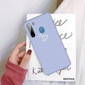 Voor Galaxy A21 Three Dots Love-heart Pattern Colorful Frosted TPU telefoon beschermhoes (lichtpaars)