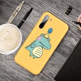 Voor Galaxy A11 Cartoon dier patroon schokbestendig TPU beschermhoes (gele krokodil vogel)