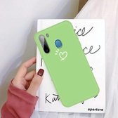 Voor Galaxy A21 Three Dots Love-heart Pattern Colorful Frosted TPU telefoon beschermhoes (groen)