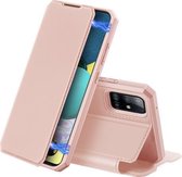 Voor Samsung Galaxy A51 5G DUX DUCIS Skin X-serie PU + TPU horizontale flip lederen tas met houder en kaartsleuven (roze)