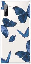 Voor Samsung Galaxy Note 10 schokbestendig geschilderd TPU beschermhoes (blauwe vlinder)