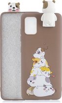 Voor Galaxy A41 Cartoon schokbestendige TPU beschermhoes met houder (stapel hamsters)