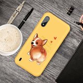 Voor Galaxy A01 Cartoon Animal Pattern schokbestendige TPU beschermhoes (gele corgi)