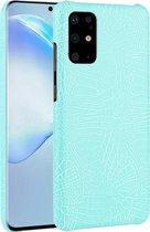 Samsung Galaxy S20 Plus Hoesje - Mobigear - Croco Serie - Hard Kunststof Backcover - Turquoise - Hoesje Geschikt Voor Samsung Galaxy S20 Plus