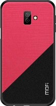 MOFI schokbestendige TPU + pc + stoffen hoes voor Galaxy J6 Plus (rood)