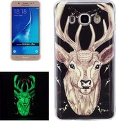 Voor Galaxy J5 (2016) / J510 Noctilucent Deer Pattern IMD Vakmanschap Soft TPU Cover Case
