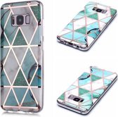 Voor Galaxy S8 + Plating Marble Pattern Soft TPU beschermhoes (groen wit)