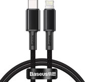 Baseus 20W Type-C / USB-C naar 8-pins PD Gevlochten snellaadgegevenskabel met hoge dichtheid, lengte: 1m (zwart)