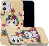 Voor iPhone 12/12 Pro Painted Pattern TPU beschermhoes (eenhoorn)