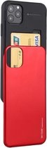 Voor iPhone 12 Pro Max GOOSPERY SKY SLIDE BUMPER TPU + PC Glijdende achterkant beschermhoes met kaartsleuf (rood)