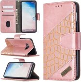 Voor Samsung Galaxy S10e Bijpassende Kleur Krokodil Textuur Horizontale Flip PU Lederen Case met Portemonnee & Houder & Kaartsleuven (Rose Goud)