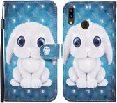 Voor Samsung Galaxy A20 / A30 Gekleurde tekening patroon Horizontale flip lederen tas met houder & kaartsleuven & portemonnee (konijn)
