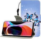 Voor Geschikt voor Xiaomi 10/10 Pro Gekleurde tekening Horizontale flip lederen tas met houder & kaartsleuf & portemonnee (veel vlinders)