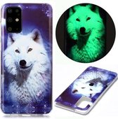 Voor Samsung Galaxy S20 + lichtgevende TPU zachte beschermhoes (Starry Sky Wolf)