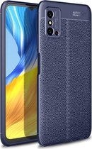 Voor Huawei Honor X10 Max 5G Litchi Texture TPU schokbestendig hoesje (marineblauw)