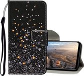 Voor Huawei Honor 9A Gekleurde Tekening Patroon Horizontale Flip Leren Case met Houder & Kaartsleuven & Portemonnee (Zwart vijfpuntige Ster)