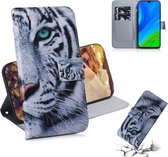 Voor Huawei P Smart 2020 Gekleurde Tekening Horizontale Flip Leren Case met Houder & Kaartsleuf & Portemonnee (Tijger)
